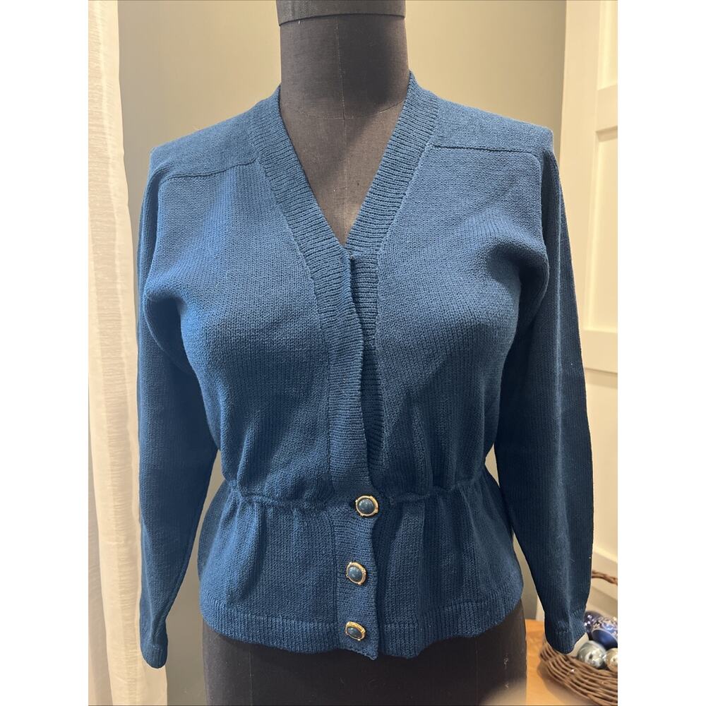 St. John By Marie Gray Knit Sweater, Blue Size 4